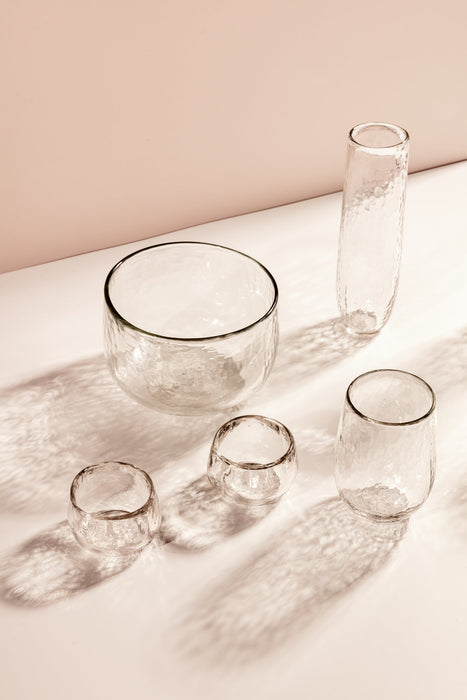 Small pebbled glass close-up, hammered texture detail