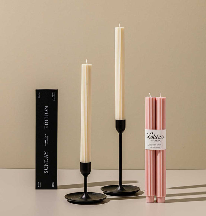 Ribbed Taper Candles